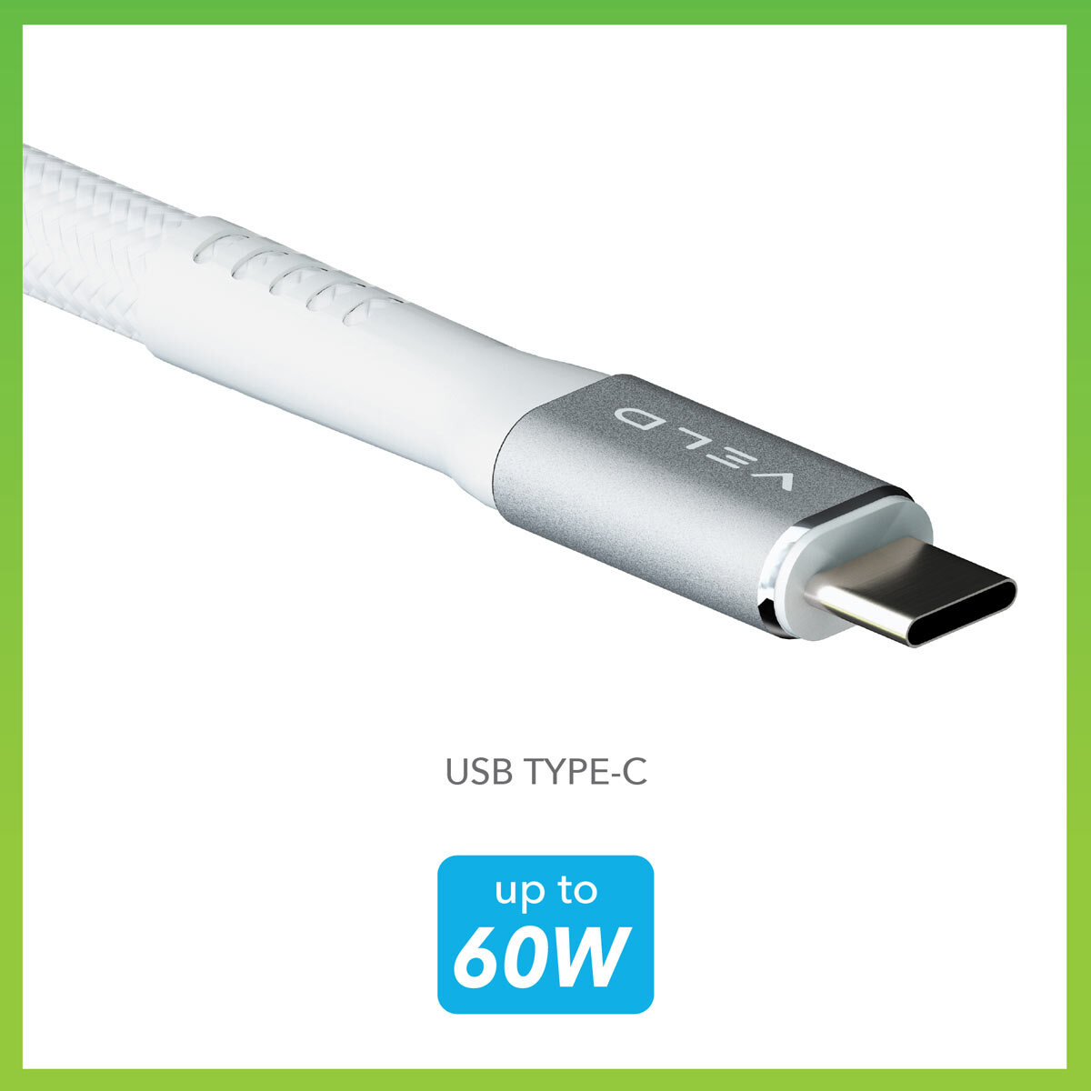 VELD Super-Fast Type-C to Type-C Cable bundle including one 18W 1m Cable and two 60W 1.5m Cables