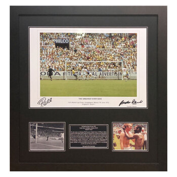 Pele & Gordon Banks Signed Framed “The Save” Photograph