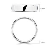 6.0mm Basic Court Wedding band. 18ct White Gold