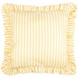 Wylder Millie Ruffle Yellow Striped Indoor Outdoor Cushion, 50 x 50 cm