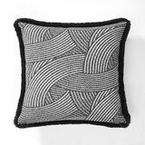 Mon Chateau Black Tweed Faux Fur Cushion, 50 x 50 cm Mon Chateau Black Tweed Faux Fur Cushion, 50 x 50 cm
