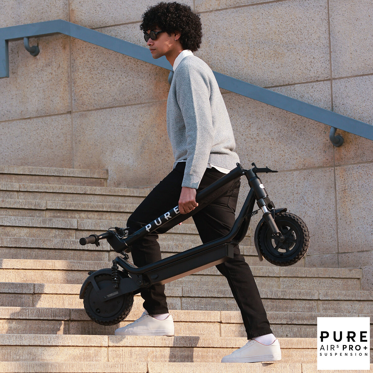 Pure Air5 Pro+ Suspension Folding Electric Scooter Black