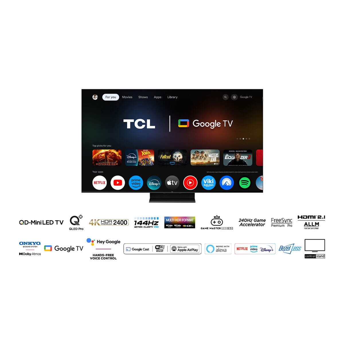 TCL 85Q9BK 85 Inch Mini LED 144 Hz TV