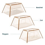 Tutti Bambini CoZee Go Day & Night Travel Cot Bundle, Walnut & Ecru