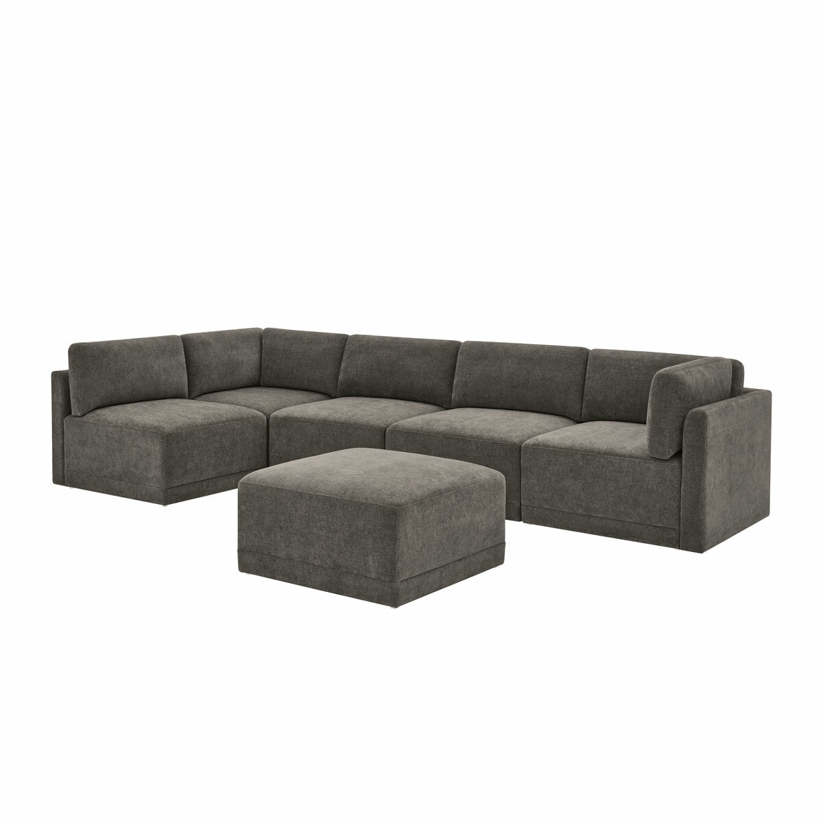 Thomasville Fallon Grey 6 Piece Modular Fabric Sofa