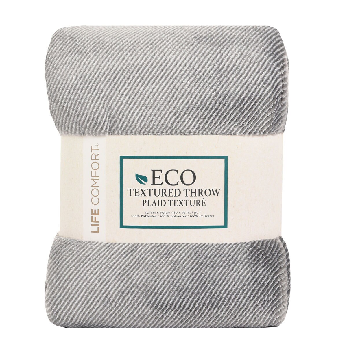 Life Comfort Eco Plush Throw in Grey, 152 x 177 cm Cost...