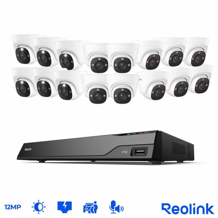Reolink 12MP (4K+) UHD NVR PoE 16 x Channel / 16 x Turret Cameras with 4TB HDD Reolink 12MP (4K+) UHD NVR PoE 16 x Channel / 16 x Turret Cameras with 4TB HDD