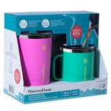 ThermoFlask Coffee and Mug Set in Pink & Green ThermoFlask Coffee and Mug Set in Pink & Green