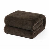 Mon Chateau Brown Faux Fur Throw, 152 x 177 cm