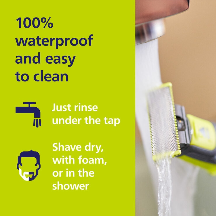 Lifestyle image showing 100% waterproof and easy to clean