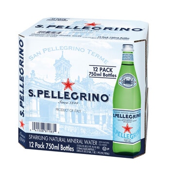 San Pellegrino Mineral Water Glass Bottle, 12 x 750ml 