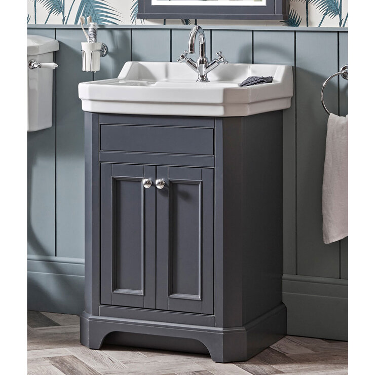 Tavistock Abbot 600 Floor Mount Vanity Unit with Basin in 2 colours at costco.co.uk