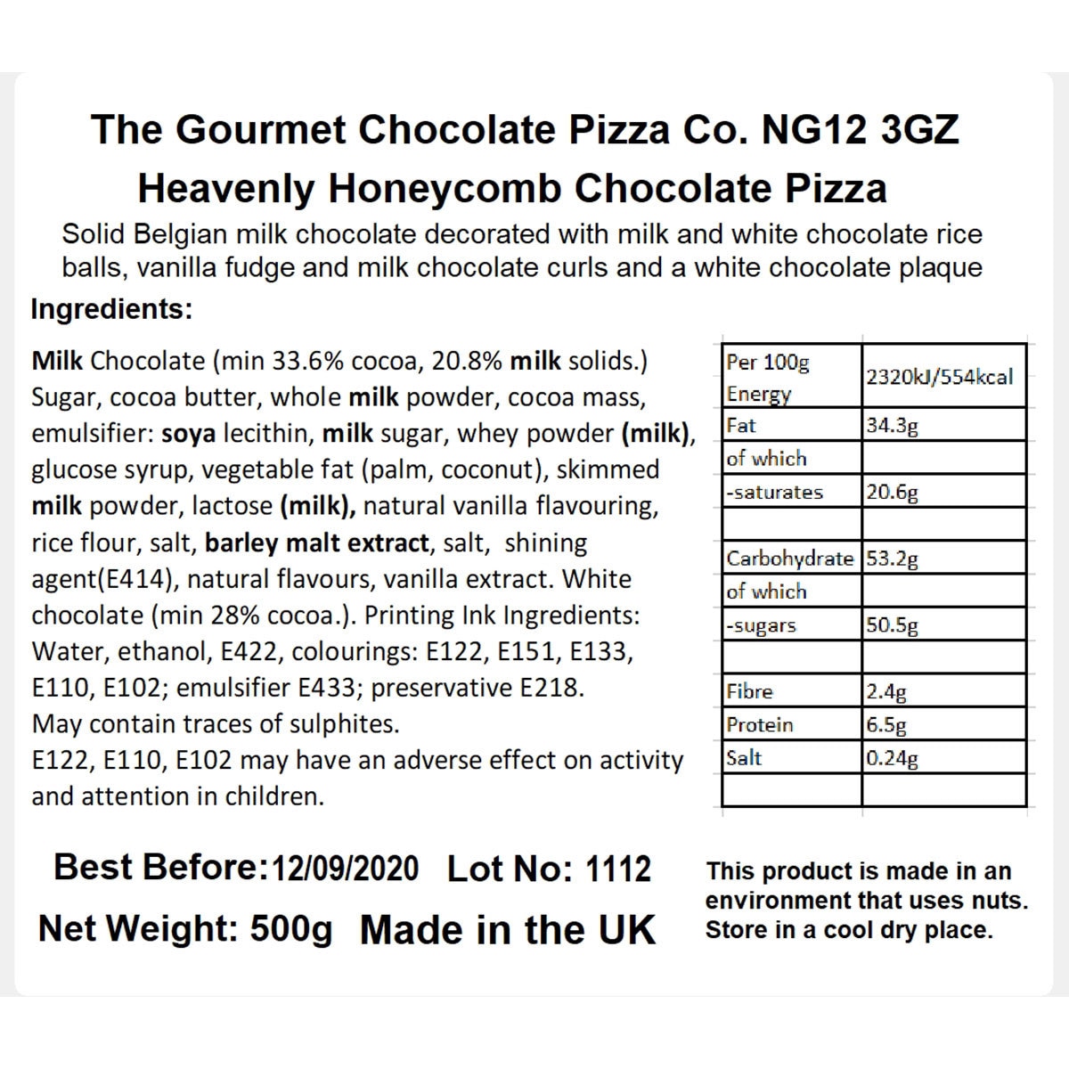 The Gourmet Chocolate Pizza Company - Happy Birthday Pizza, 10 Inches