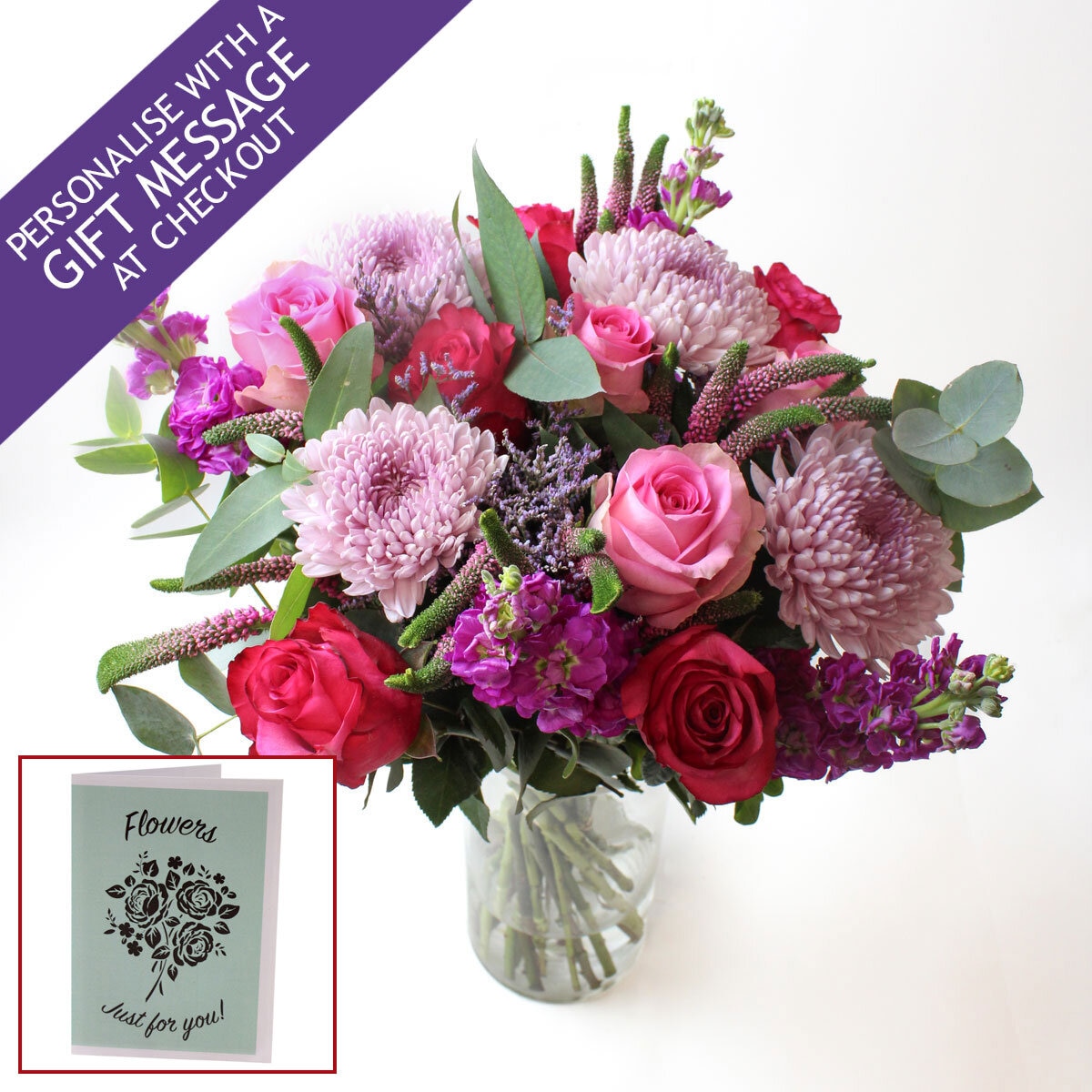 30 Stem Mixed Mother's Day Flower Bouquet with Greetings Card