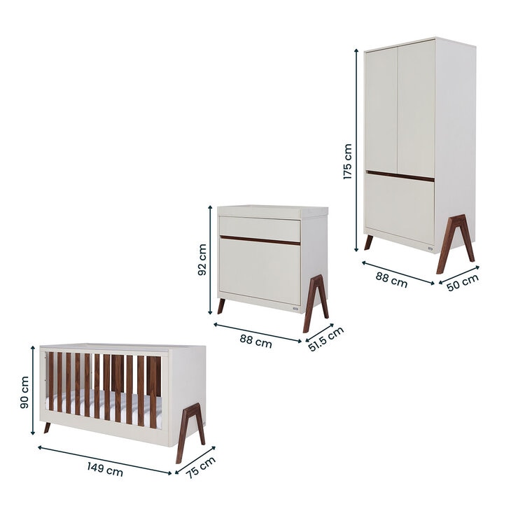 Tutti Bambini Fuori 4 Piece Nursery Set, Sand & Walnut Tutti Bambini Fuori 4 Piece Nursery Set, Sand & Walnut