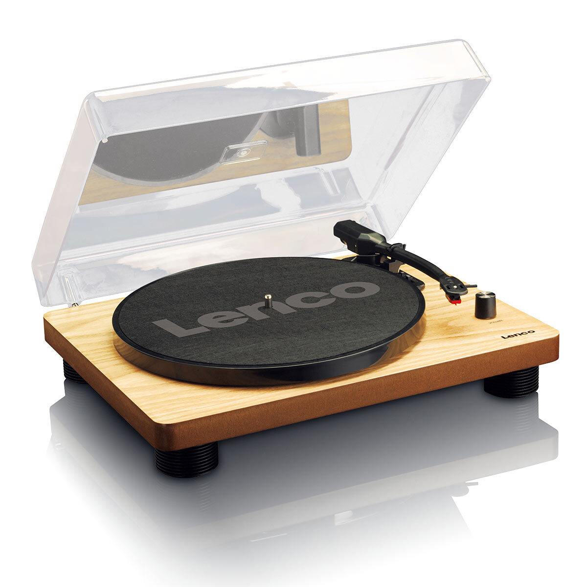 Lenco LS-50WD Turntable with Built-in Speakers, Ceramic Cartridge and USB Connection in Natural Wood