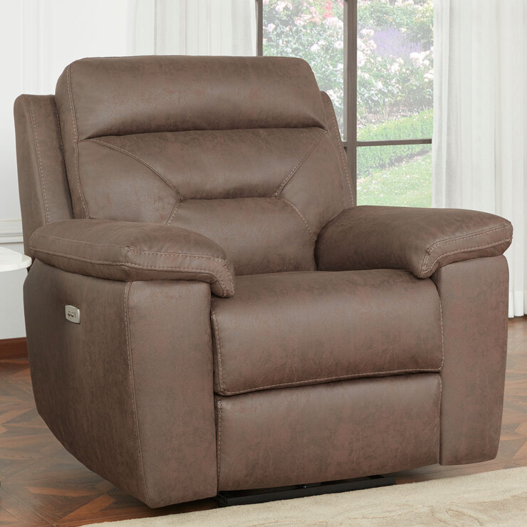 Gilman Creek Justin Brown Fabric Power Reclining Armchair Costco UK