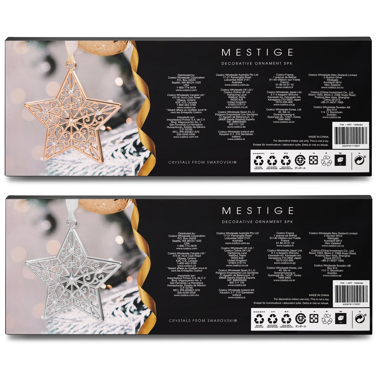 Buy 5pc Ornaments Combined Back of Box Image at Costco.co.uk