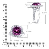 Cushion Cut Spinel & 1.70ctw Diamond Halo Ring, 18ct White Gold