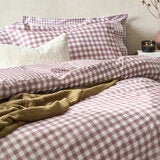 Yard Barton 100% Cotton Berry Gingham Duvet Cover Set in 4 Sizes