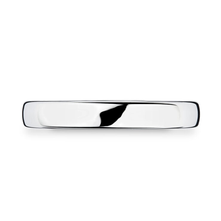 3.0mm Basic Light Court Wedding band. Platinum