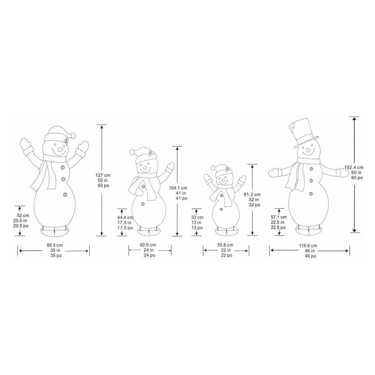 Buy 4pc Snowman Family Dimensions at costco.co.uk