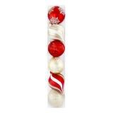 6 Inch (15cm) Shatter-Resistant Christmas Ornaments Set of 6 in Red And Gold