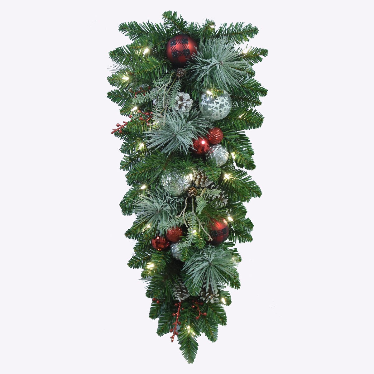 32 Inch 81 cm Christmas Illuminated Decorated Swag With
