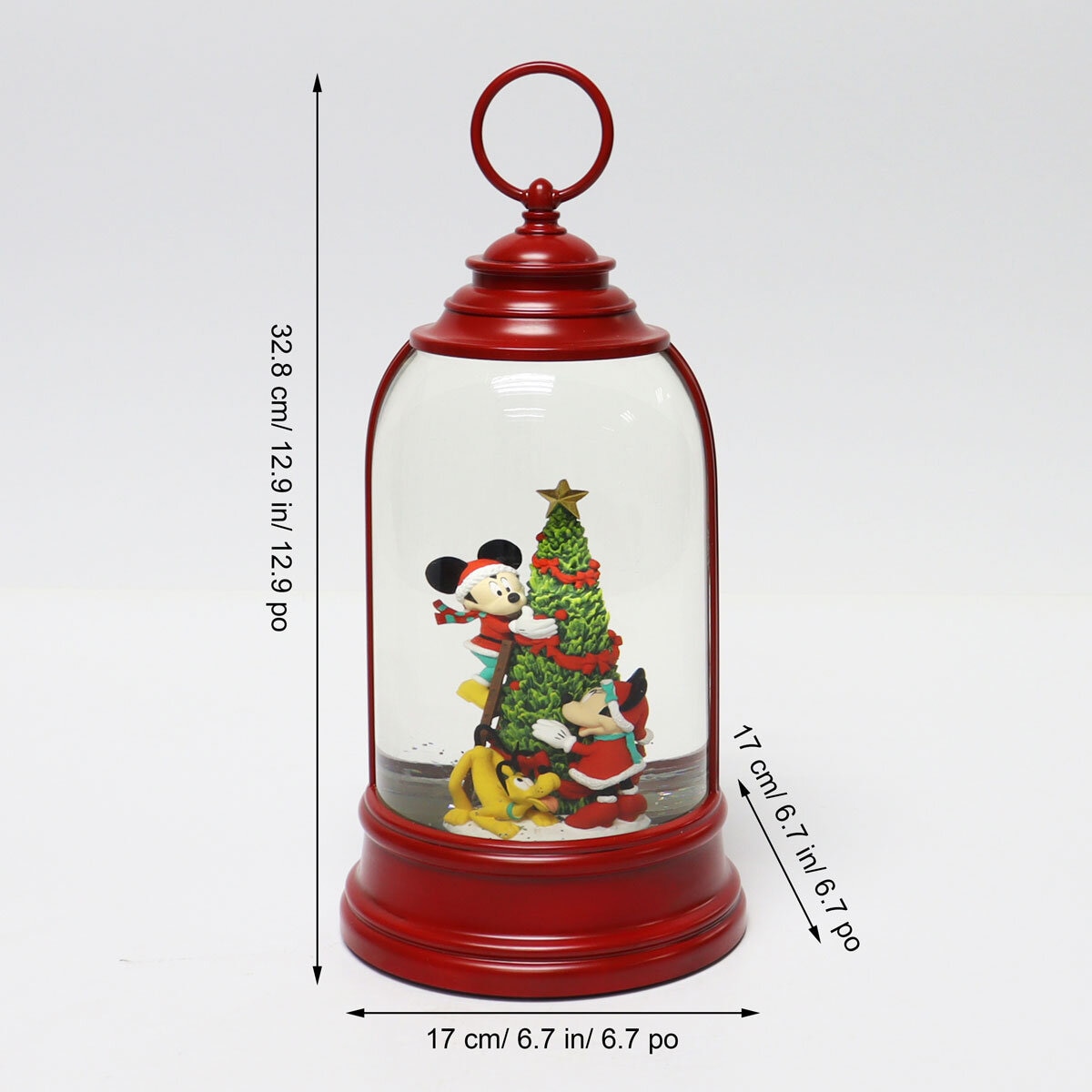 Disney Spinning Lantern with mickey and minnie climbing a christmas tree