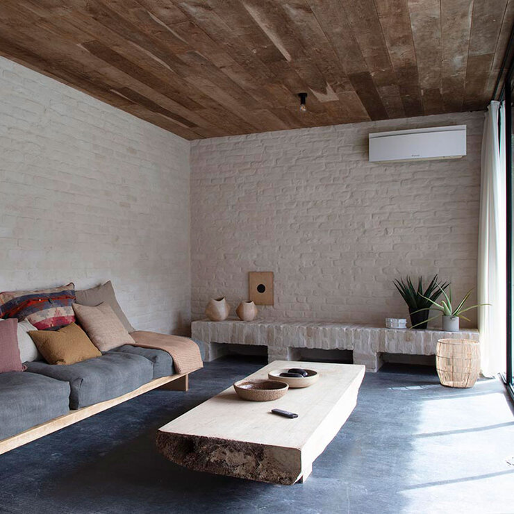 Installed Daikin Emura 2.5kW Single Split Air Conditioning Unit in White for Domestic Use