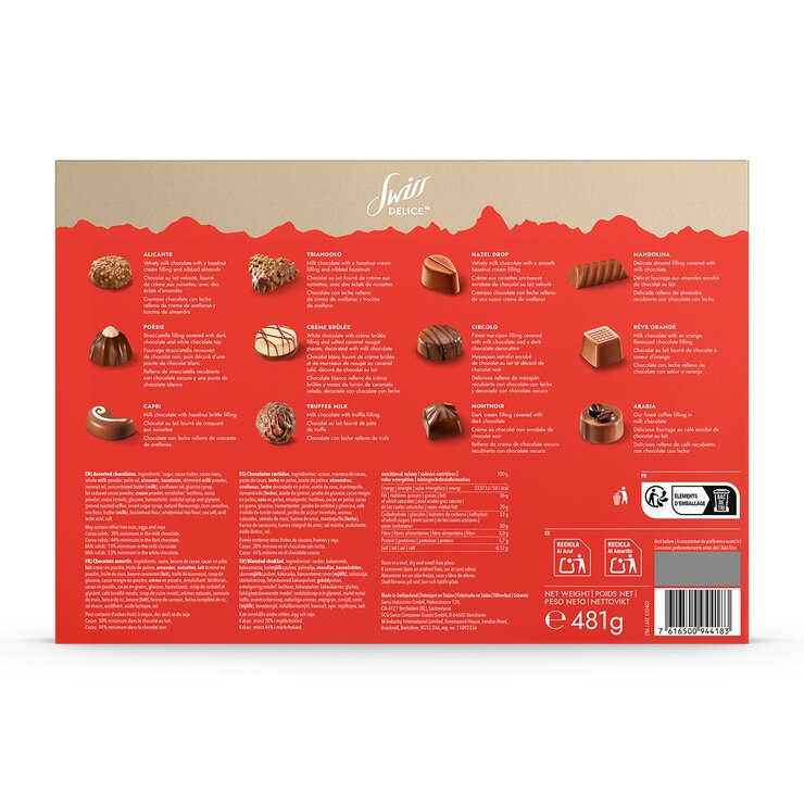 Swiss Delice Prestige Swiss Pralines, 481g