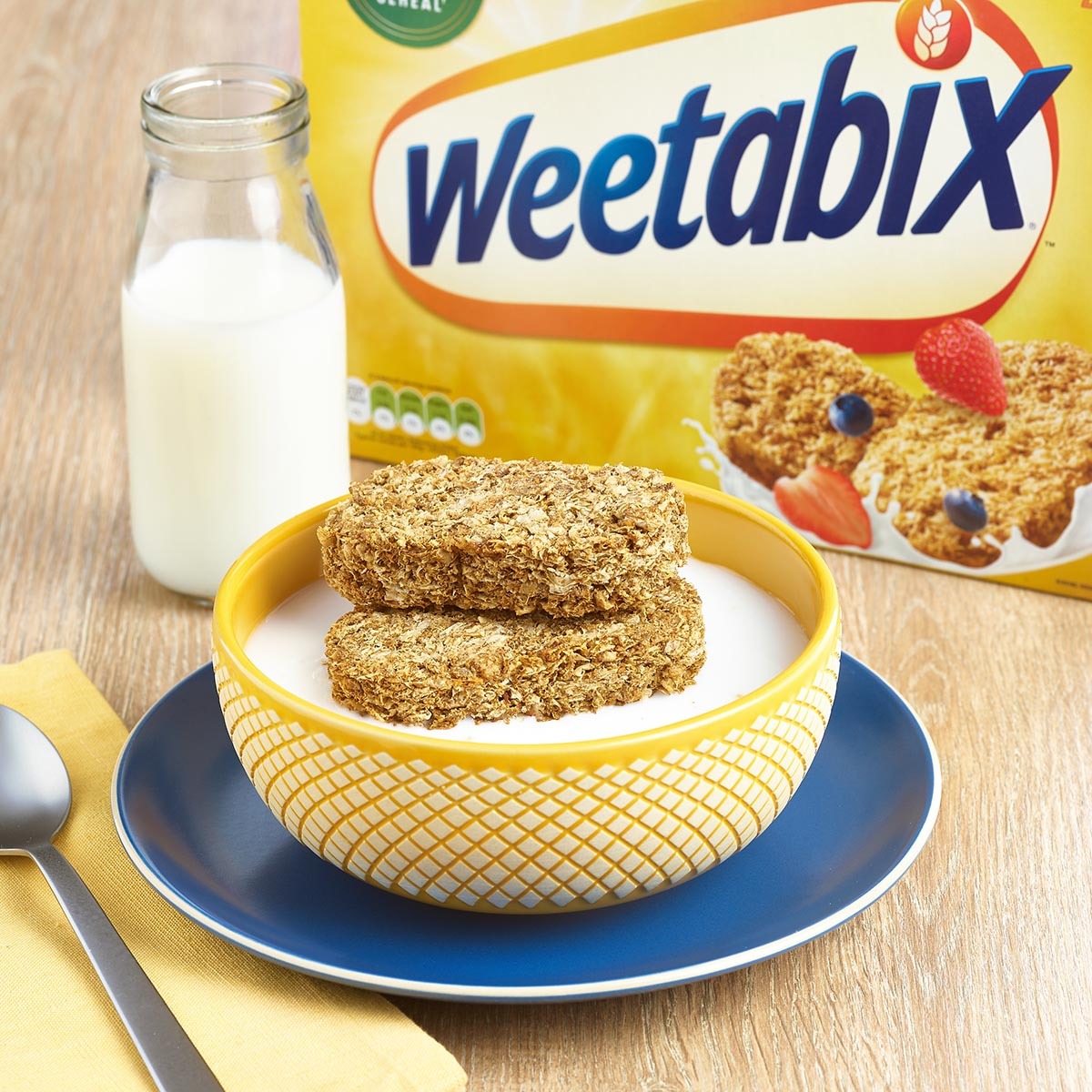 Weetabix in Bowl with Milk