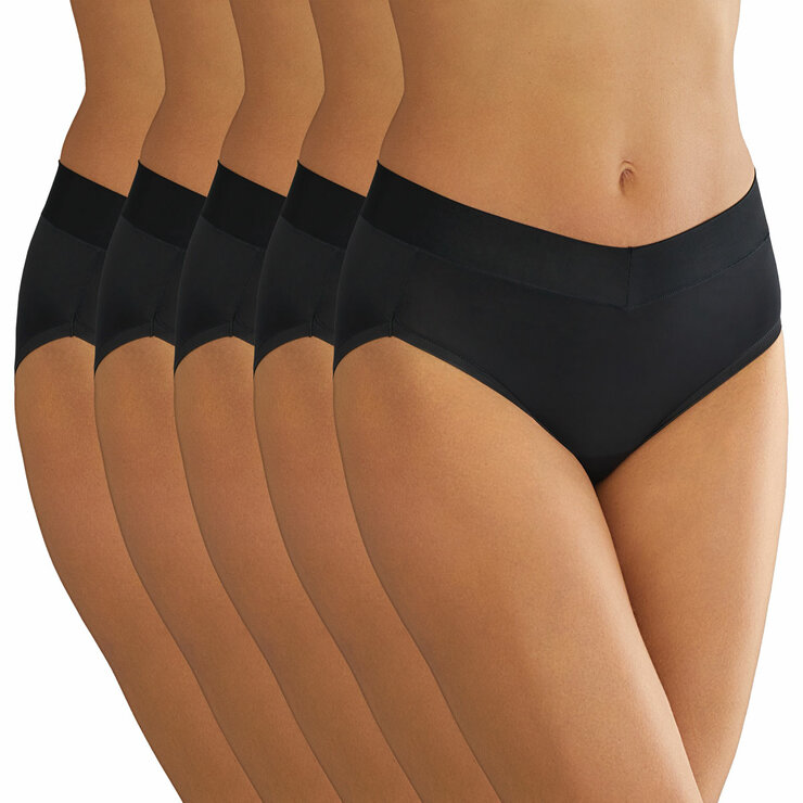 Carole Hochman Women's Seamless Brief 5 Pack in Black Carole Hochman Women's Seamless Brief 5 Pack in Black