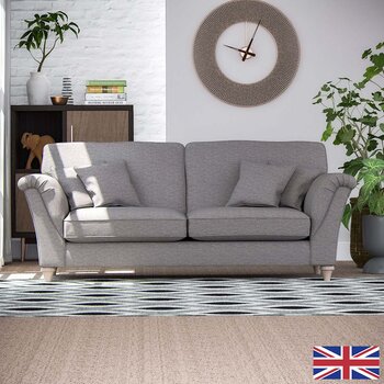 Merchant Grey Fabric 3 Seater Sofa