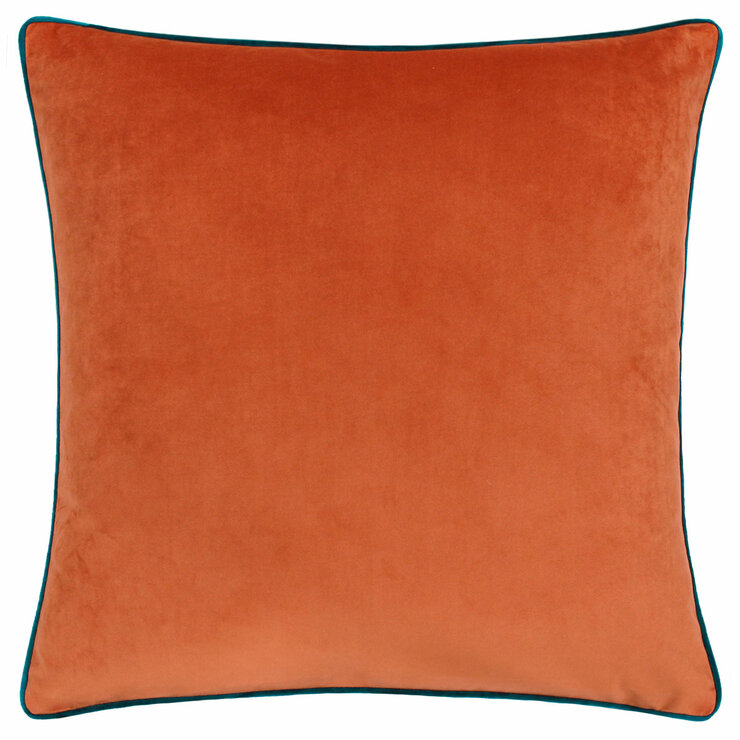 Furn Meridian Orange Velvet Feather Fill Cushion, 45 x 45 cm