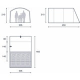 Graphic of the floor plan of the tent