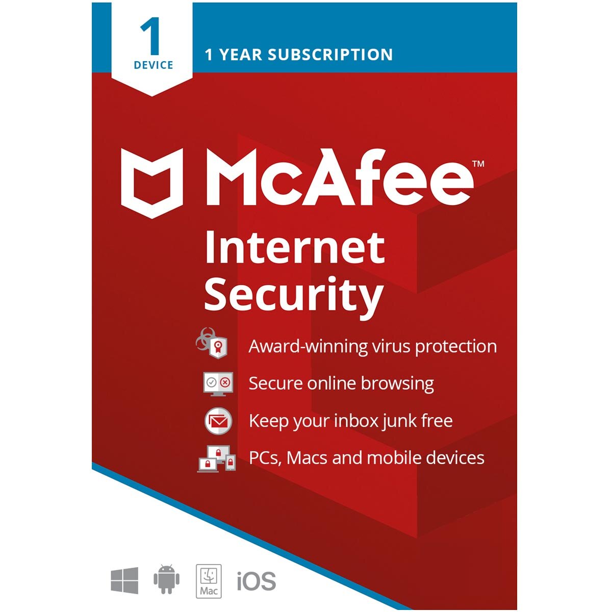 McAfee Internet Security 1 Device, 1 Year