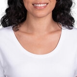 Kirkland Signature Ladies Scoop Neck Pima Tee in White