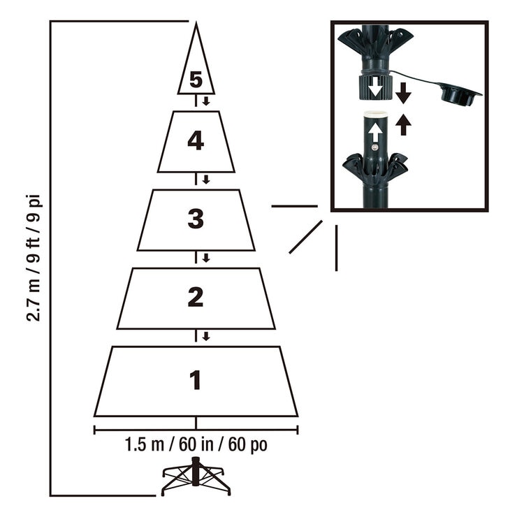9ft ( 2.7m ) Pre-Lit Aspen Artificial Christmas Tree With 2,700 Colour-Changing Radiant Micro Twinkle LED Lights