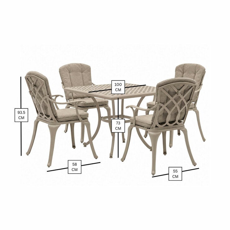 Bramblecrest Milan 5 Piece Dining Set in Stone Bramblecrest Milan 5 Piece Dining Set in Stone