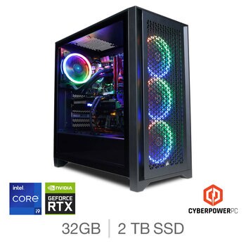 CyberPower, Intel Core i9, 32GB RAM, 2TB SSD, NVIDIA GeForce RTX 4090, Gaming Desktop PC