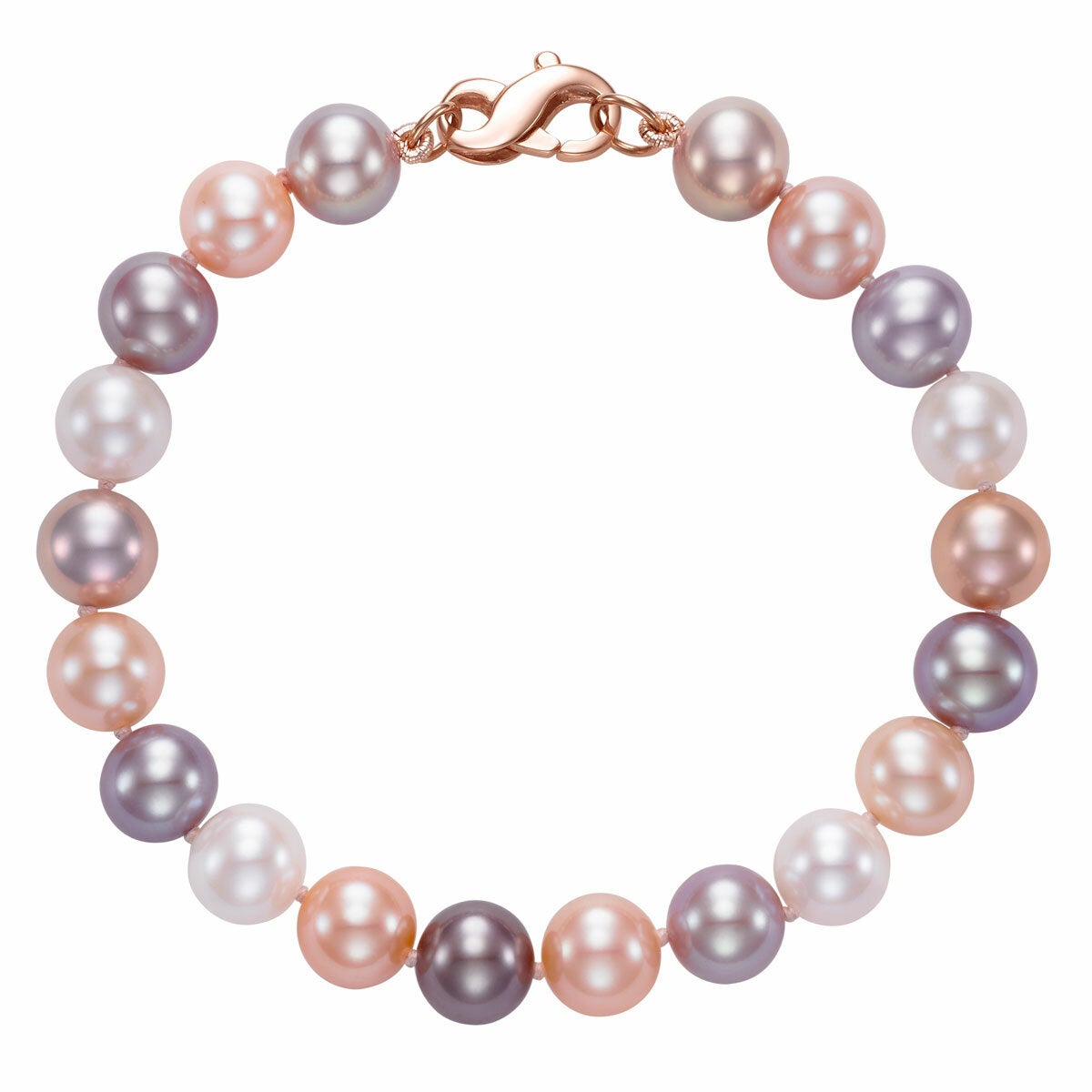8-8.5mm Freshwater Multi Pink Pearl Bracelet, 14ct Rose Gold 8-8.5mm Freshwater Multi Pink Pearl Bracelet, 14ct Rose Gold