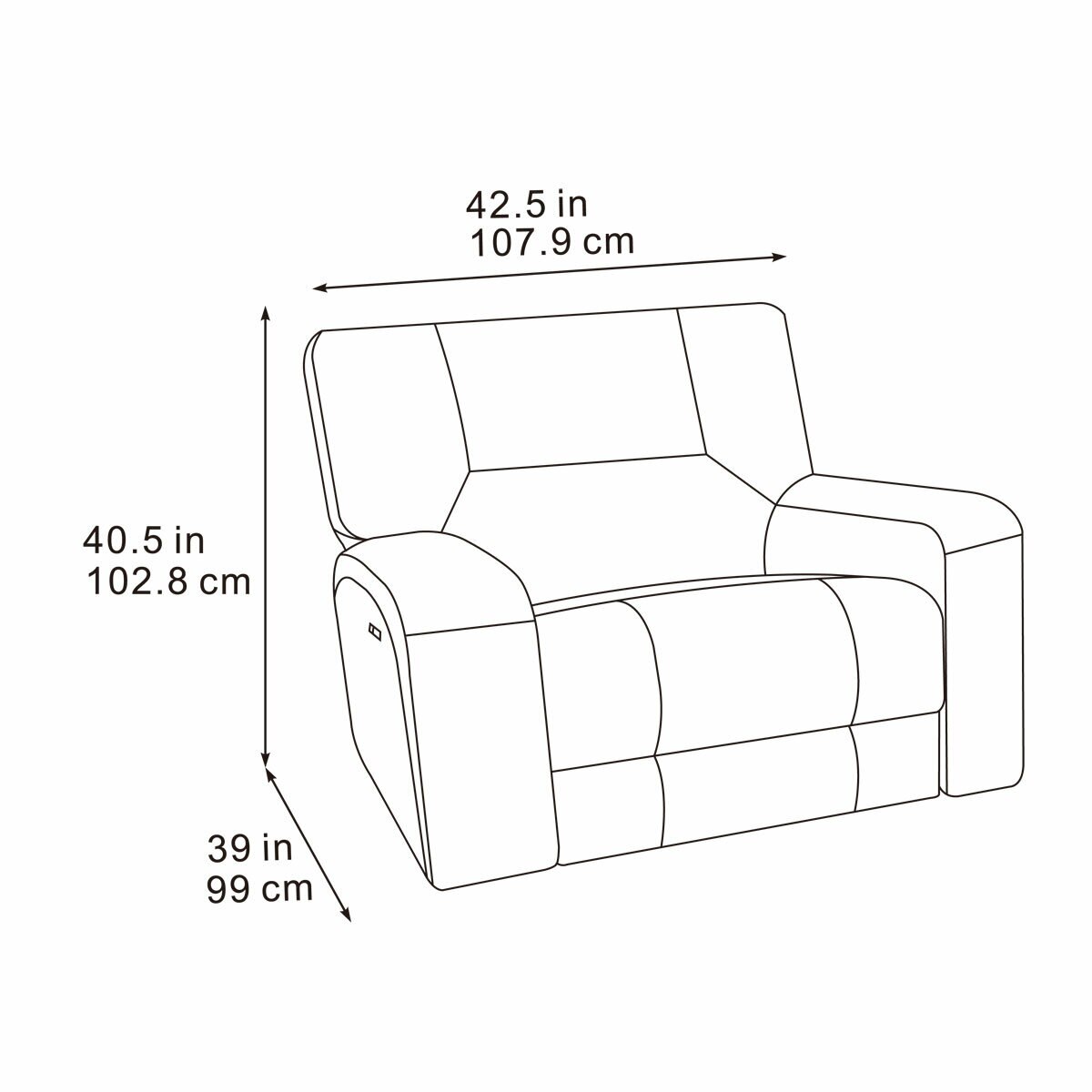 Excalibur Grey Fabric Power Recliner Armchair
