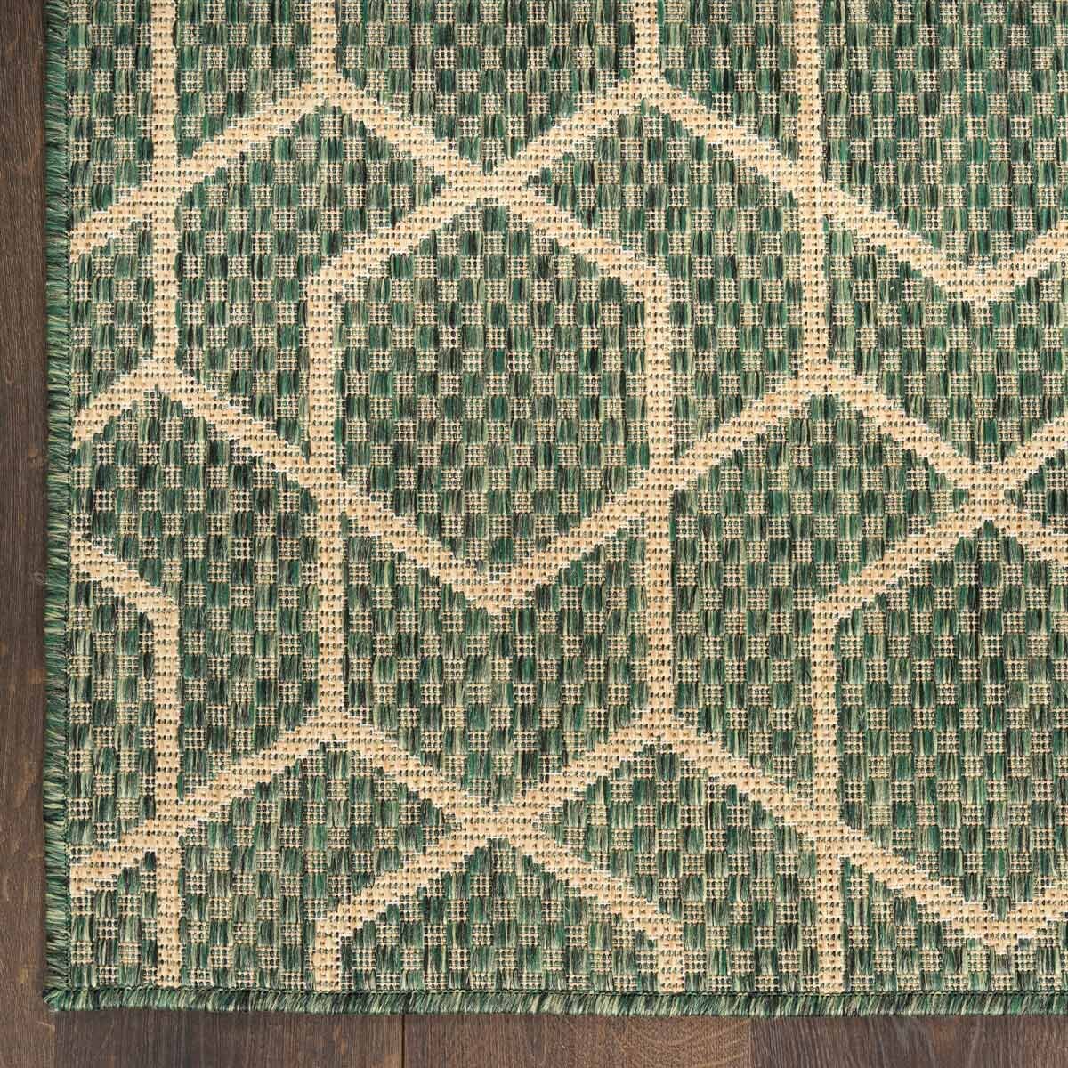 Nourison Horizon Geometric Indoor / Outdoor Rug in 2 Sizes, Green