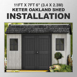 Installation for Keter Oakland 11ft x 7ft 6" (3.4 x 2.3m) Side Door Shed