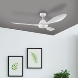 Eglo Antibes 3 Blade (132cm) Indoor Ceiling Fan with DC Motor, LED Light and Remote Control available in White