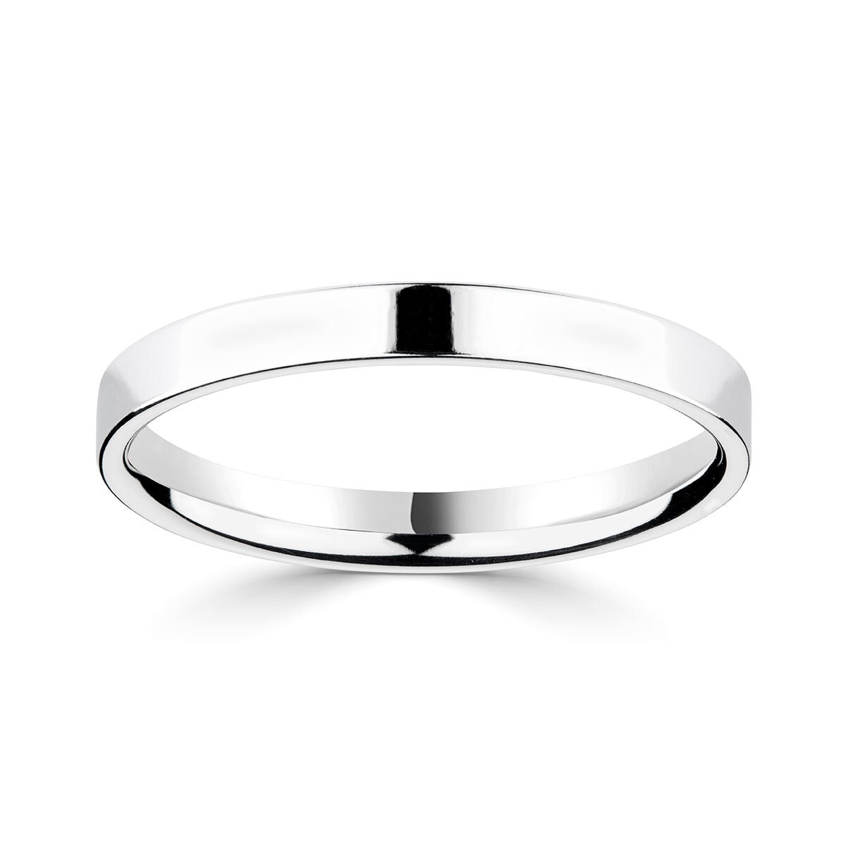 2.5mm Basic Light Court Wedding band. 18ct White Gold