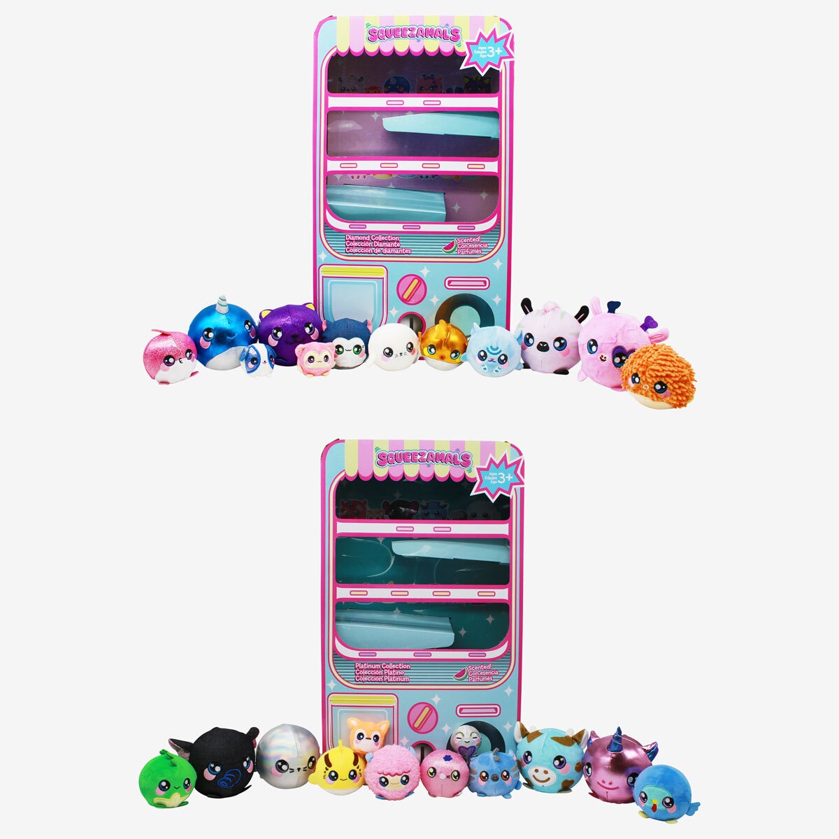 Squeezamals Vending Machine With 12 Squeezamals in a Diamond or Platinum Collection (3+ Years)