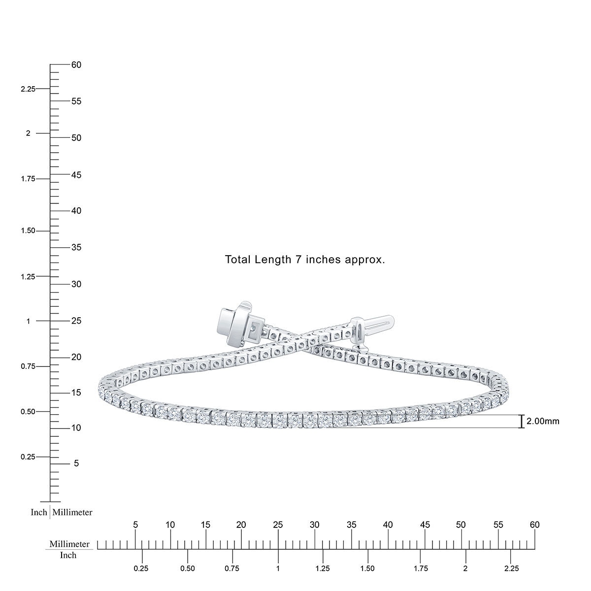 2.00ctw Round Brilliant Cut Diamond Tennis Bracelet 18ct