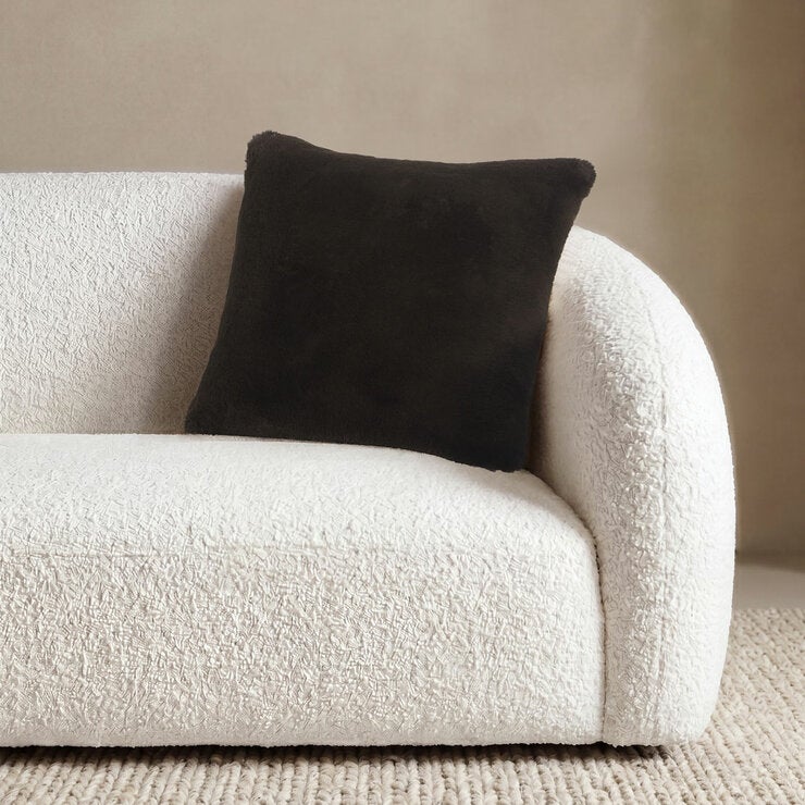 Mon Chateau Tweed Faux Fur Cushion In 3 Designs, 50 x 50 cm Mon Chateau Tweed Faux Fur Cushion In 3 Designs, 50 x 50 cm